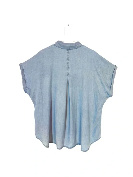 NWT Workshop Republic Clothing SOFT Light Blue Short Sleeve Button-Down Shirt - Picture 4 of 7